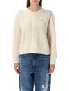 Polo Ralph Lauren Cream-colored Cable-knit Sweater In Wool And Cashmere In Neutral
