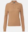 Polo Ralph Lauren Womens Collection Camel Melange Brand-embroidered Wool And Cashmere Jumper In Brown
