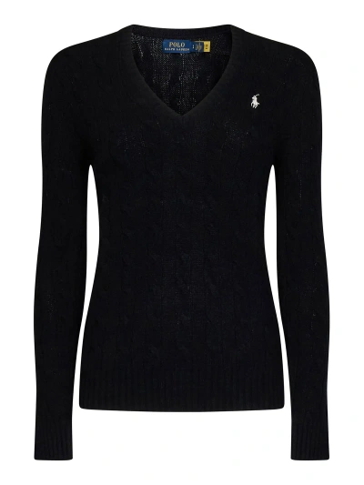 Polo Ralph Lauren Cable-knit Wool And Cashmere Pullover In Black