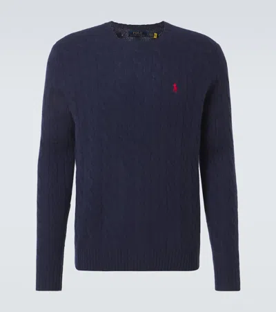 Polo Ralph Lauren Cable-knit Wool And Cashmere Sweater In Blue