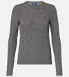 Polo Ralph Lauren Cable-knit Wool And Cashmere Sweater In Gray