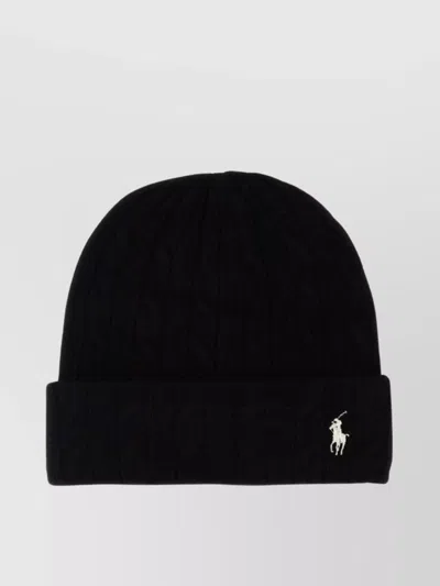 POLO RALPH LAUREN CABLE KNIT WOOL BLEND BEANIE HAT