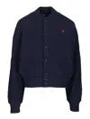 Polo Ralph Lauren Cable-knit Wool-cashmere Bomber Jacket Jackets Blue In Blue