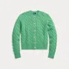 Polo Ralph Lauren Cable-knit Wool-cashmere Cardigan In Green