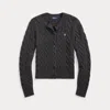 Polo Ralph Lauren Cable-knit Wool-cashmere Cardigan In Stadium Grey Heater
