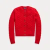 Polo Ralph Lauren Cable-knit Wool-cashmere Cardigan In Gold