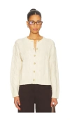 Polo Ralph Lauren Cable Knit Wool Cashmere Cardigan In White