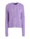 Polo Ralph Lauren Cable-knit Wool And Cashmere Cardigan In Purple