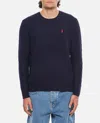 Polo Ralph Lauren Cable-knit Jumper Featuring Embroidered Logo In Blue
