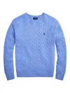 Polo Ralph Lauren Cable-knit Wool-cashmere Jumper In Blue