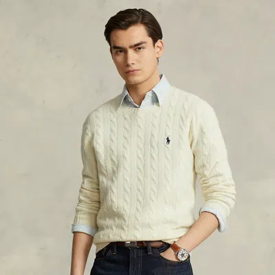 Polo Ralph Lauren Cable-knit Wool-cashmere Jumper In White