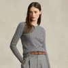 Polo Ralph Lauren Cable-knit Wool-cashmere Jumper In Gray