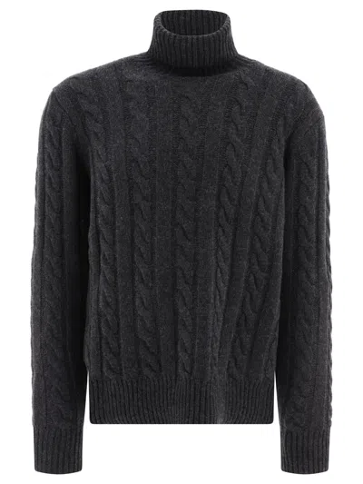 Polo Ralph Lauren Cable-knit Wool-cashmere Jumper Knitwear Grey In Gray