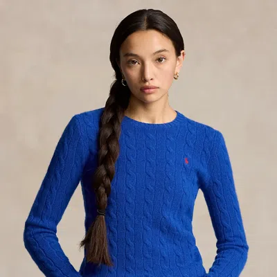 Polo Ralph Lauren Cable-knit Wool-cashmere Jumper In Blue