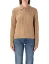 Polo Ralph Lauren Womens Collection Camel Melange Brand-embroidered Wool And Cashmere Jumper In Brown
