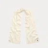 Polo Ralph Lauren Cable-knit Wool-cashmere Scarf In Cream