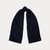 Polo Ralph Lauren Cable-knit Wool-cashmere Scarf In Hunter Navy