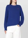 Polo Ralph Lauren All-over Cable Knit Cashmere Blend Sweater In Blue