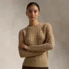Polo Ralph Lauren Cable-knit Wool-cashmere Sweater In Collection Camel Melange