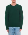 Polo Ralph Lauren Moss-coloured Wool And Cashmere Cable-knit Sweater In Green