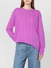 Polo Ralph Lauren Purple Cable-knit Sweater In Wool And Cashmere In Purple