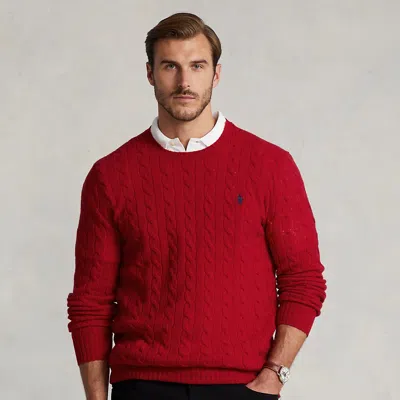 Polo Ralph Lauren Cable-knit Wool-cashmere Sweater In Park Ave Red