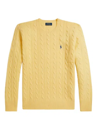 Polo Ralph Lauren Cable-knit Wool Pullover In Burgundy