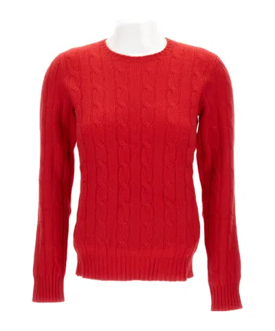 Polo Ralph Lauren Cable Knitted Jumper In Red