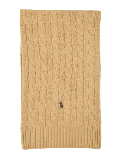 Polo Ralph Lauren Cable Scarf In Brown