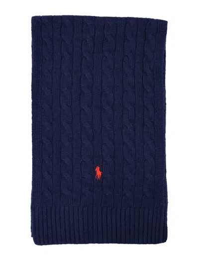 Polo Ralph Lauren Wool Blend Scarf In Blue