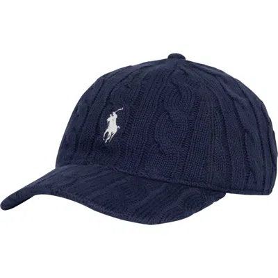 Polo Ralph Lauren Cable Stitch Baseball Cap In Blue