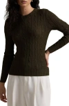 Polo Ralph Lauren Cable-knit Cotton-blend Crewneck Sweater In Canopy Olive