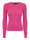 Polo Ralph Lauren Cable Sweater With Logo In Pink
