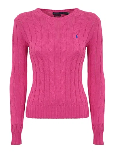 Polo Ralph Lauren Cable Sweater With Logo In Pink