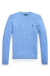 Polo Ralph Lauren Cable Wool & Cashmere Crewneck Sweater In Blue