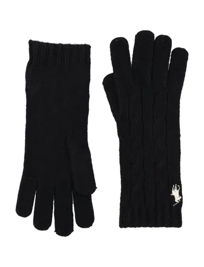 Polo Ralph Lauren Cable Wool-cashmere Gloves In Black