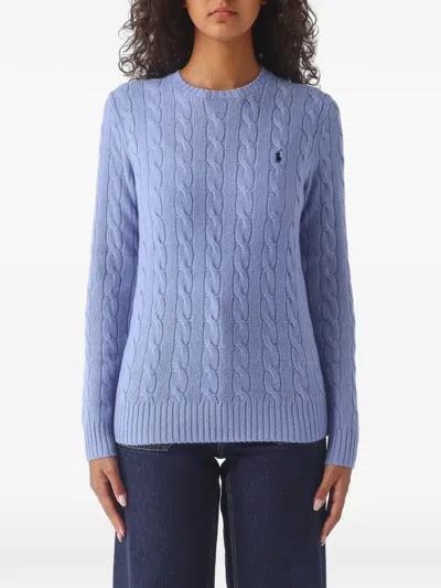 Polo Ralph Lauren Cable Wool-cashmere Crewneck Jumper In 블루