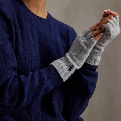 Polo Ralph Lauren Cable Wool-cashmere Fingerless Gloves In Soft Grey