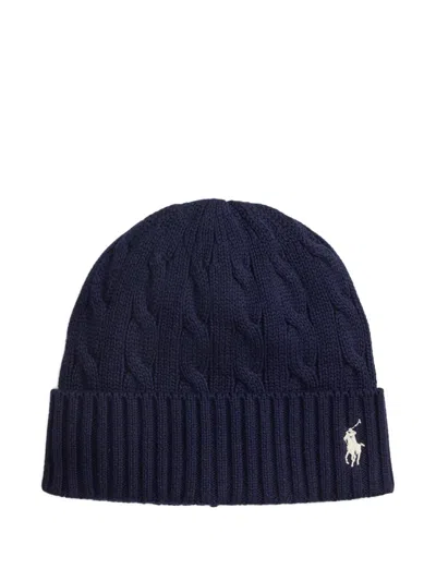 Polo Ralph Lauren Cable-knit Beanie Hat In Blue