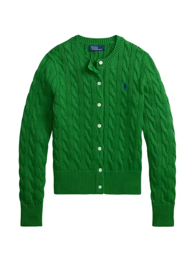 Polo Ralph Lauren Cable-knit Buttoned Cardigan In Green