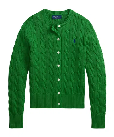 Polo Ralph Lauren Cable-knit Buttoned Cardigan In Green