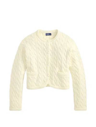 Polo Ralph Lauren Cable-knit Buttoned Cardigan In White