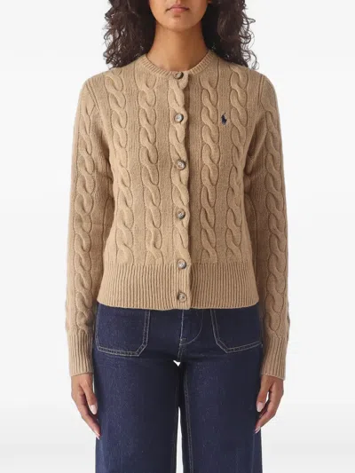 Polo Ralph Lauren Cable-knit Cardigan In 뉴트럴
