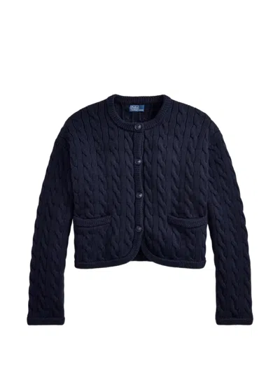 Polo Ralph Lauren Cable-knit Cardigan In Black