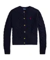 Polo Ralph Lauren Slim-fit A Trecce In Lana E Cachemire Cardigan In Blue