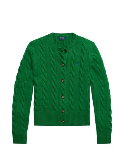 Polo Ralph Lauren Cable-knit Cardigan In Green