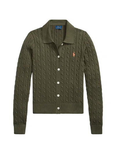 Polo Ralph Lauren Cable-knit Cardigan In Green