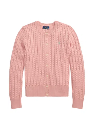 Polo Ralph Lauren Kids' Cable-knit Cardigan In Pink