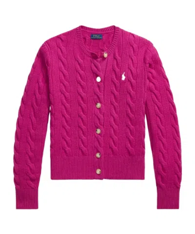Polo Ralph Lauren Cable-knit Cardigan In Pink