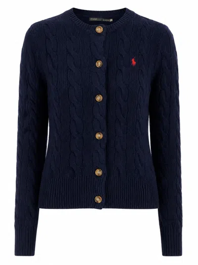 Polo Ralph Lauren Cable-knit Cardigan Sweater For Women In Black